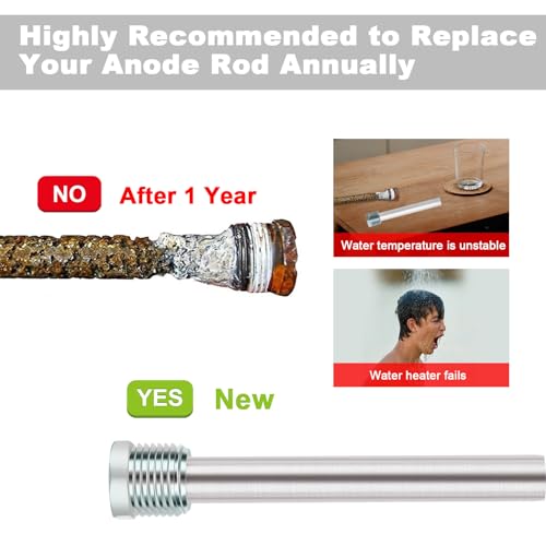 Image of 2 Pack RV Water Heater Anode Rod - 4.5 inch L x 1 /2 inch NPT, Replacement Part for Atwood Dometic Water Heater 11553