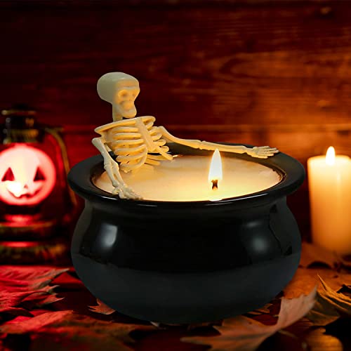 Halloween Skeleton Candles – Halloween Decoration – Skull Candles Vintage Farmhouse Gothic Decoration for Home Bar Indoor Room Tables – Halloween Birthday Gifts for Adults Women Man