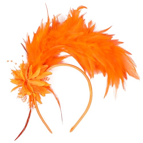 MWOOT Feather Headband, 1920s Feathered Headpiece