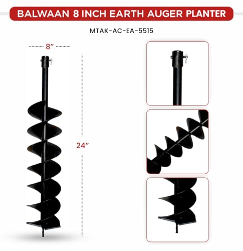 Image of BALWAAN Krishi 8-Inch Double Spiral Drill Planter | 20 cm Spiral Hole Digger for Efficient Garden & Farm Use|PT-8D
