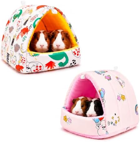 2 Piezas Cama de Invierno para Cobayas, Casa Lavable y Suave