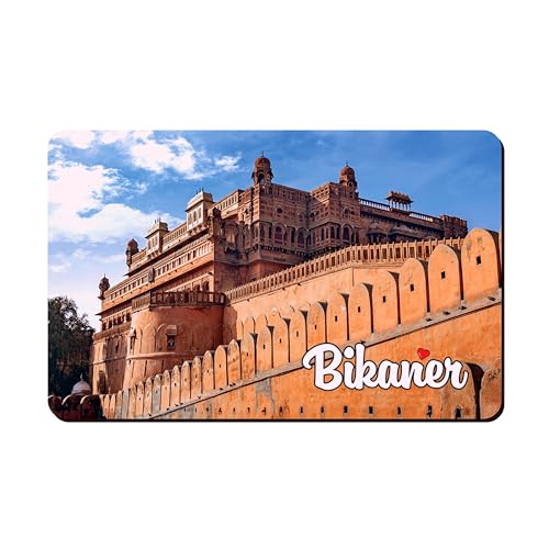 Image of Elegant Fridge Magnet with Themes |Rectangular Size Refrigerator Magnet with Magnetic Rubber Back | Pack of 1, 8.6cm X 5.4cm (Bikaner)
