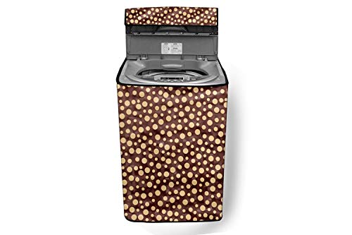 Image of Stylista Top Load Fully Automatic Washing Machine Cover Suitable for Lloyd 6.5 kg, 7 kg & 7.2 kg Polka dot Pattern Brown