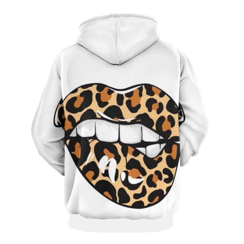 Sweat à capuche bouche de léopard UMENG pull unisexe taille S - 3