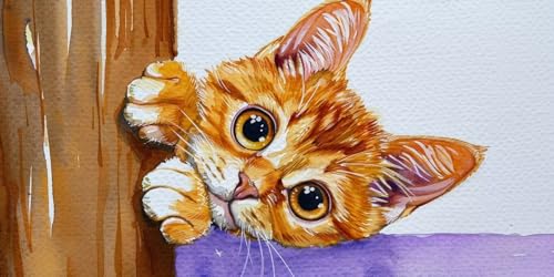 Diamond Painting Anti-Stress Chat 50x100 | Activité Manuelle Relaxante