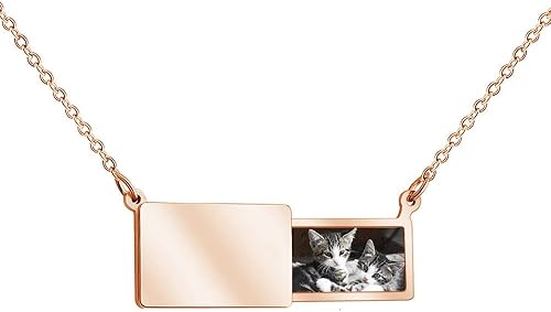 Miniatura 3 de Medallón de fotos con grabado personalizado collar con medallón de sobre personalizado collar de fotos colgante de collar de imagen medallón grabado