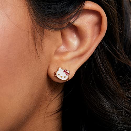 Hello Kitty Sanrio Girls Jewelry Set - Gold Plated 18+3 Necklace And Stud Earrings Officially Licensed #TOP26