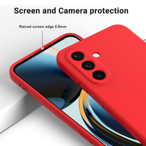 Image of Back Cover Compatible with Samsung Galaxy A37 5G | Full Camera Protection | Premium Liquid Silicon Case | Flexible Bumper Case for Samsung Galaxy A37 5G (Red)