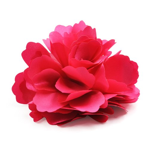 WPG Wedding Satin Hair Flower Decoration Clip Grip Pin Corsage Brooch (Red)