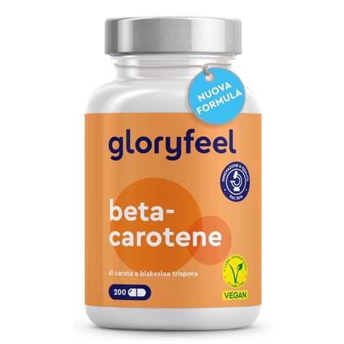 Betacarotene per Abbronzatura Forte, 200 Capsule, Beta...