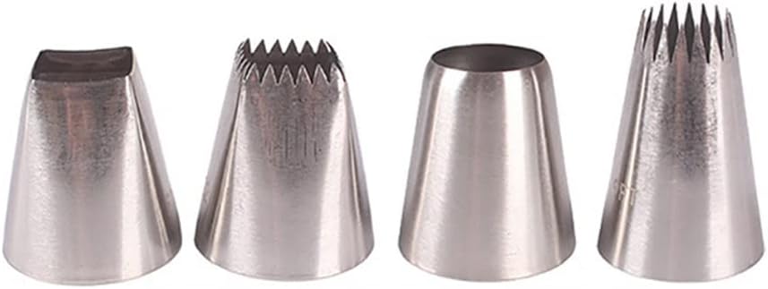 4Pcs Kitchen Gadgets 304 Stainless Steel Silver Pastry Nozzles Fondant Cakes Decor Set Cookies Supplies Big Style Nozzles