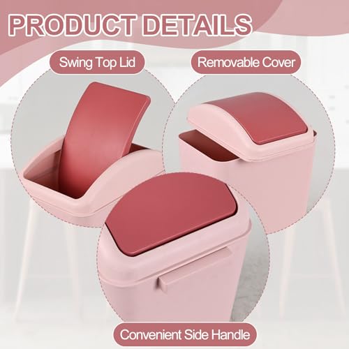 Image of Cand 4 Gallon /16 L Plastic Kitchen Garbage Trash Can with Swing Lid, Pink