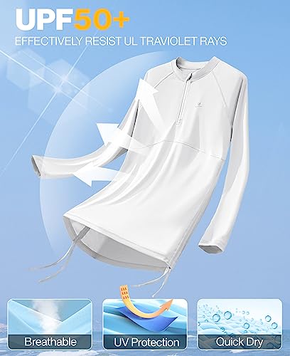 Heathyoga Rash Guard for Women UPF 50+ UV Sun Protection Swim Shirt for Woman Long Sleeve Swimsuits Bathing Suit Tops2