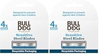 Bulldog Skincare for Men - Sensitive Bamboo Razor Blades for Men I Reduce Irritation | Recycled Packaging, Lubricating Lube Strip with Baobab | Gentle Shave| 4 replacment blades (Pack of 2)
