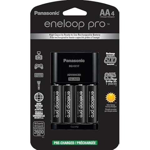 Panasonic K-KJ17KHCA4A Advanced Individual Cell Battery Charger Pack with 4 AA eneloop pro High Capacity Ni-MH Rechargeable Batteries Cover