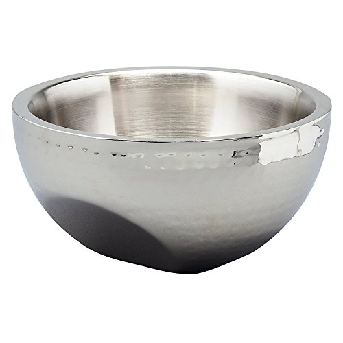 Elegance Hammered 8-Inch Stainless Steel Dual Angle Doublewall Serving Bowl