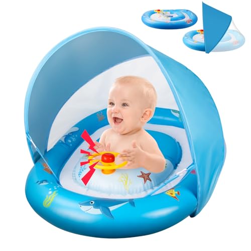 Bouée siège de piscine bébé anti-basculement anneau de natation rose 6-36 mois