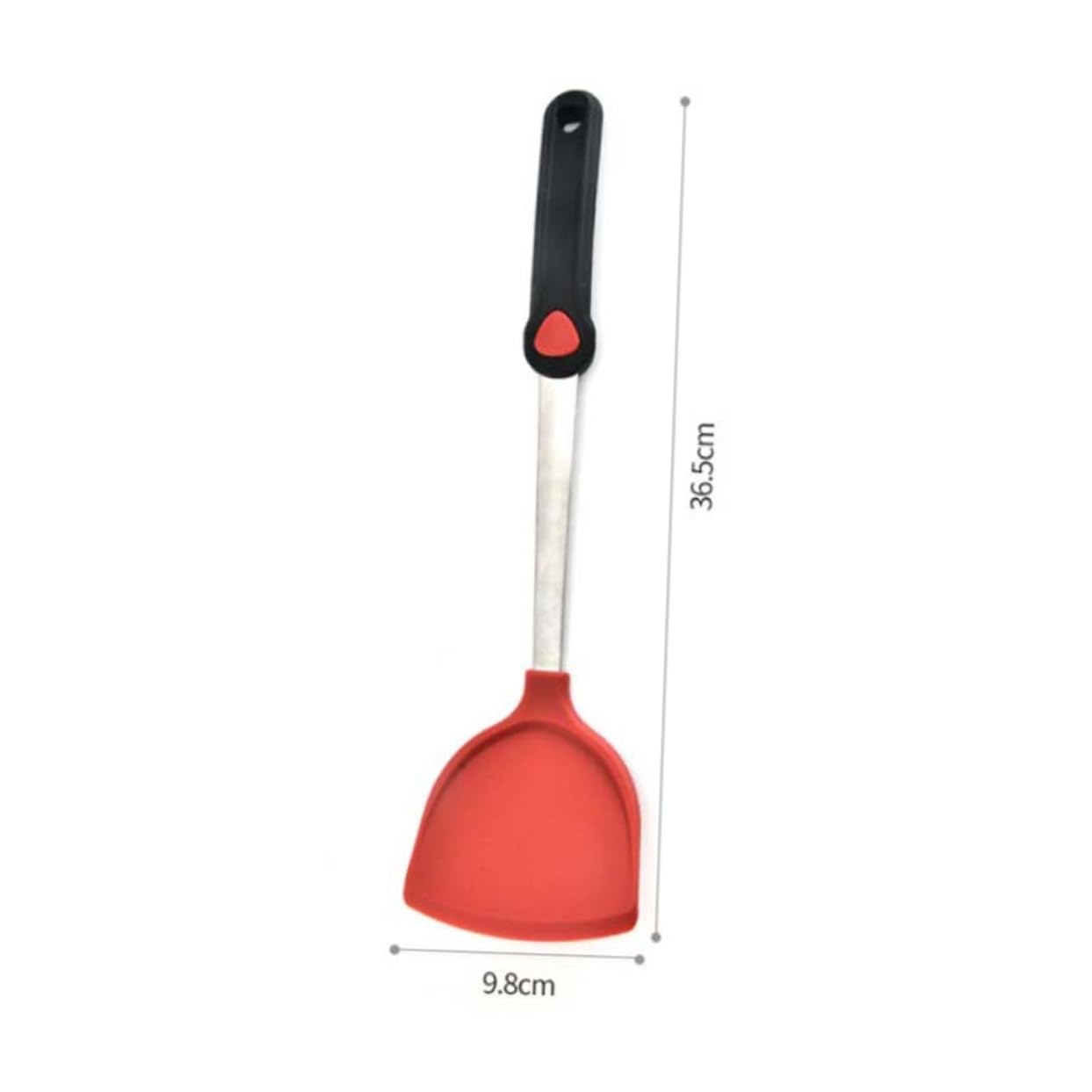 Spatola da Cucina in Acciaio Inossidabile Impugnatura in Silicone Antiscivolo per Wok e Padelle Antiaderenti