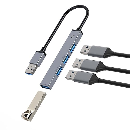 Docking Station,TOTU USB A Hub, 4 Ports USB A 3.0 + USB A 2.0 * 3 Docking Station - 5Gbps Data Transfer, Compatible with Windows, Linux, Chrome OS, and More