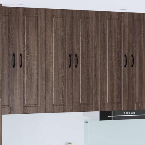 Teenpull Brown Oak Engineered Wood Kitchen Cabinet, Storage Pantry Buffet Unit, 60 x 31 x 100 cm, Durable Modern Kitchen Pantry Storage Solution for Indoor Use