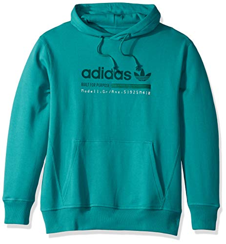 adidas Originals Men's Graphic Over The Head Hoodie, true green, Medium