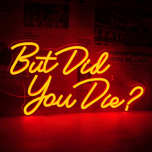 Horseneon But Did You Die Neon Signs for Wall Decor,Red LED Sign,Neon Light Sign for Room Decor,Neon Lights with USB Powered for Bedroom,Office,Gym Room