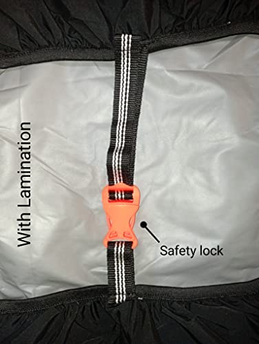 Image of 100% Waterproof 90+ 95 L Rain Cover for Backpack Bags, Rainproof Dustproof Protector Raincover Elastic Adjustable Trekking, Camping, Hiking Bag Cover (90+95 L) (Black)