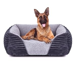 Heymamba Extra Large Dog Bed Grey 89x64x23cm, XL Dog Bed and Washable Pet Bed Filled with Thick Cotton to Prevent Bone Diseases, Dog Sofa Bed XXL with Waterproof Fluff for German Shepherds, Doberman
