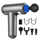 Deep Tissue Percussion Muscle Massage Gun, USB Rechargeable Handheld Electric Massager for Athletes Percussion Device, Super Quiet 6 Speed High-Intensity Vibration Messager with 4 Message Heads