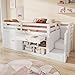 xixiworkshop Hochbett 90x200cm, Multifunktionales Jugendbett mit austauschbar Tisch/Schrank/Treppen/Leiter Bett mit Stauraum, Einzelbett Rausfallschutz ohne Matratze