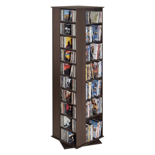 VEVOR Media Storage Cabinet, CD Rack Tower, 34 Compartments Rotating Media Tower Rack for CDs, DVDs...