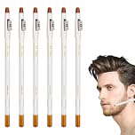 6 PCS White Barber Pencil,Professional Barber Pencil,Beard Pencil Filler for Men with Built-in Sharpener,Barber Pencils for Beard Shape Accessories