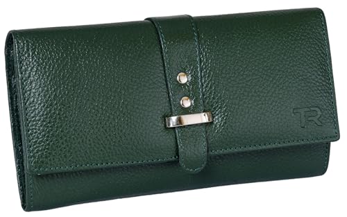 TR TAN RITCHER Green Genuine Leather Ladies Clutch Women Wallet