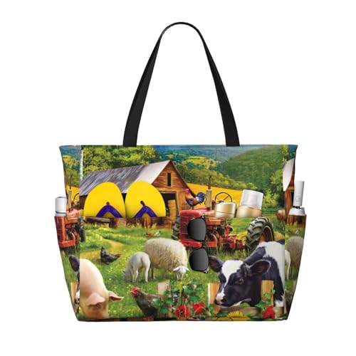 Sac fourre-tout animaux de la ferme pour le travail et les sorties de week-end