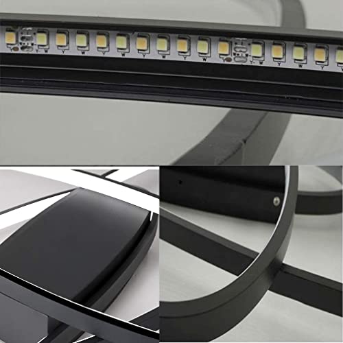Plafonnier LED moderne noir dimmable pour éclairage de salon