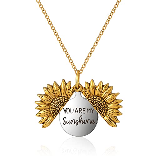 Yumikoo You Are My Sunshine Sunflower Necklace for Women