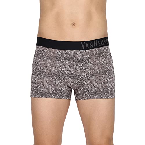 Image of Van Heusen Men's Cotton Trunks - Pack of 2 | Contoured pouch for support | Antibacterial Briefs | Sweat Absorbant | Moistue Wicking | Breathable Everyday Underwear | Long Lasting Color| Printed Colors | Style 10047