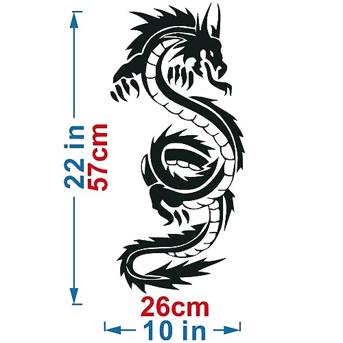 Vinilo Decorativo Dragón Asiático 22x10 pulgadas Negro miniatura 2