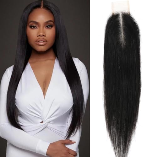 2x6 Human Hair HD Transparent Straight Lace Closure Skinlike 16inch