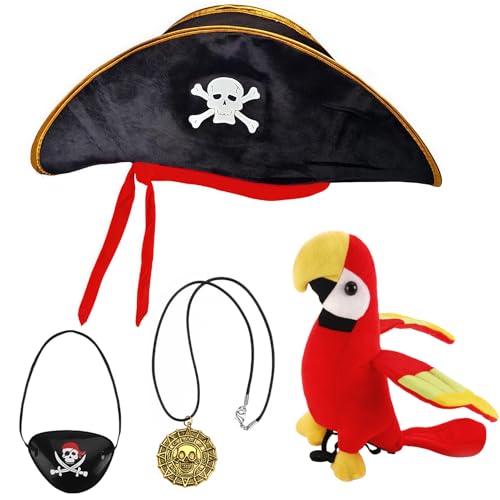 NEZLOP Pirate Hat Pirate Costume Accessories for Kids Man Woman Halloween Costume Party Dress UP