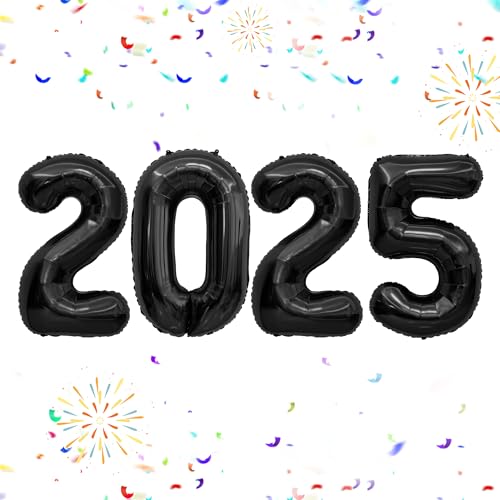 Image of 2025 Balloons Black, 40 Inch Foil Black Number Balloons 2 0 2 5, New Years Decorations, 2025 Graduation Decorations, New Years Eve Party Supplies 2025, Class Of 2025 Decorations, Graduation 2025