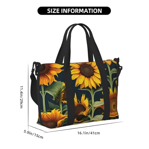 Wild Flower Sunflower Print Travel Duffle Bags Weekender Overnight Bags For Business Family Trip4