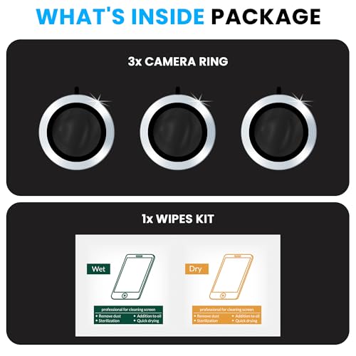 Image of FIRST MART ICY Blue Camera Ring Guard Protector for Samsung Galaxy S25 | Tempered Glass with Metal Alloy Rings, HD Clear, Scratch Resistant, Case-Friendly | Pack of 1
