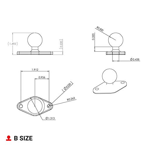 Componente in metallo ram-mount ram-b-238u per