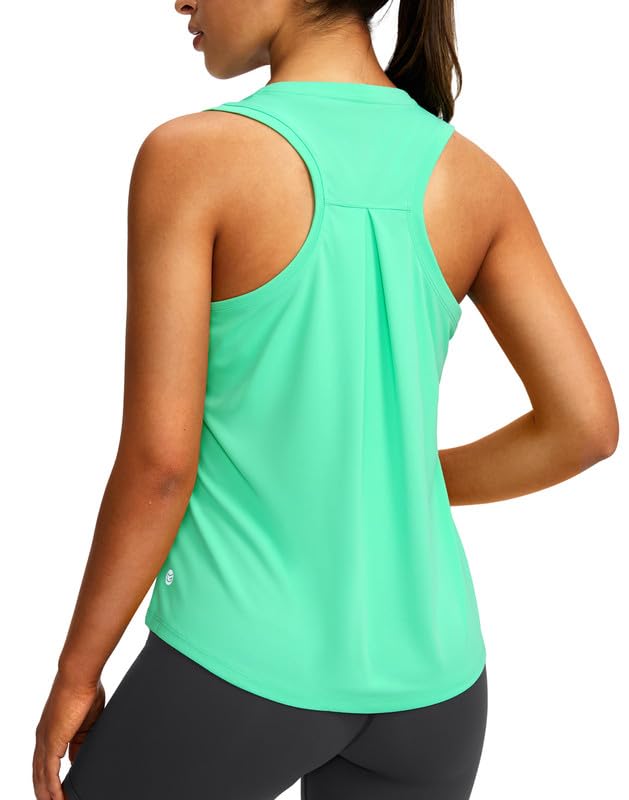Image of Women's Workout Tops Racerback Athletic Tank Tops Sleeveless Loose Fit Yoga Running Gym Shirts for Women