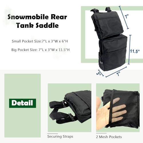 FCOUIID ATV Fender Bags - Snowmobile Rear Tank Saddle Storage Organizer Hunting Cargo Tool Pocket for Motorcycle UTV Dirt Bike, 2 Pcs