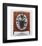 ArtDirect Jacques-Emile Ruhlmann 20x23 Black Modern Framed Art Print Titled Corner Cabinet