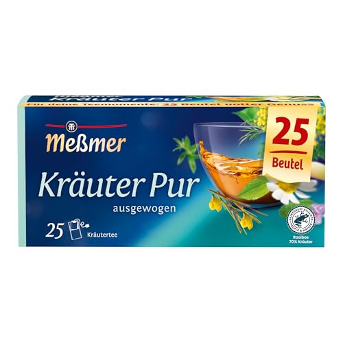 Meßmer Kräuter pur | 25 Teebeutel | Vegan | Glutenfrei | Laktosefrei