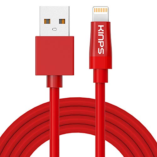 KINPS Apple MFi Certified Lightning to USB Cable iPhone Charger Cord (10ft/3m) Super Long Compatible with iPhone Xs/XS Max/XR/X/8/8 Plus/7/7 Plus/6S/6S Plus/6/6 Plus/SE, iPad Pro/Air/Mini (Red)