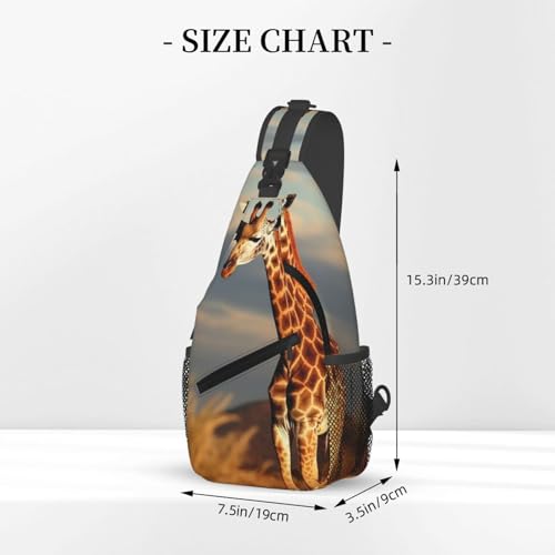 Bolso tipo Sling para hombre y mujer con diseño de jirafa miniatura 2